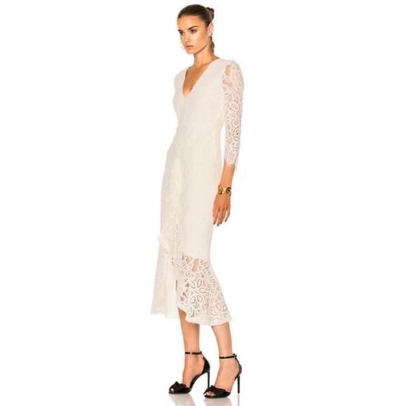 ALEXIS Off white lace midi Nadege Mermaid bride dress size small - Picture 5 of 14